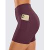 imageCRZ YOGA Womens Naked Feeling Biker Shorts with Pockets 5  High Waisted Yoga Gym Workout SpandexDark Russet