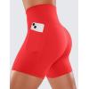 imageCRZ YOGA Womens Naked Feeling Biker Shorts with Pockets 5  High Waisted Yoga Gym Workout SpandexDeep Red