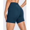 imageCRZ YOGA Womens Naked Feeling Biker Shorts with Pockets 5  High Waisted Yoga Gym Workout SpandexFrench Navy