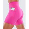 imageCRZ YOGA Womens Naked Feeling Biker Shorts with Pockets 5  High Waisted Yoga Gym Workout SpandexHibiscus Purple