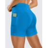 imageCRZ YOGA Womens Naked Feeling Biker Shorts with Pockets 5  High Waisted Yoga Gym Workout SpandexMadagascar Blue