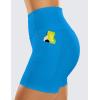imageCRZ YOGA Womens Naked Feeling Biker Shorts with Pockets 5  High Waisted Yoga Gym Workout SpandexMadagascar Blue