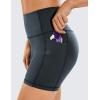 imageCRZ YOGA Womens Naked Feeling Biker Shorts with Pockets 5  High Waisted Yoga Gym Workout SpandexMelanite