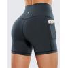 imageCRZ YOGA Womens Naked Feeling Biker Shorts with Pockets 5  High Waisted Yoga Gym Workout SpandexMelanite