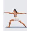 imageCRZ YOGA Womens Naked Feeling Biker Shorts with Pockets 5  High Waisted Yoga Gym Workout SpandexMilky White