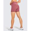 imageCRZ YOGA Womens Naked Feeling Biker Shorts with Pockets 5  High Waisted Yoga Gym Workout SpandexMisty Merlot