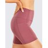 imageCRZ YOGA Womens Naked Feeling Biker Shorts with Pockets 5  High Waisted Yoga Gym Workout SpandexMisty Merlot