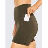 imageCRZ YOGA Womens Naked Feeling Biker Shorts with Pockets 5  High Waisted Yoga Gym Workout SpandexOlive Yellow