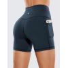 imageCRZ YOGA Womens Naked Feeling Biker Shorts with Pockets 5  High Waisted Yoga Gym Workout SpandexTrue Navy