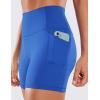 imageCRZ YOGA Womens Naked Feeling Biker Shorts with Pockets 5  High Waisted Yoga Gym Workout SpandexWaves Blue