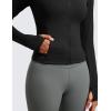 imageCRZ YOGA Butterluxe Womens Cropped Slim Fit Workout Jacket Weightless Track Athletic Full Zip Up Tops with Thumb HolesBlack