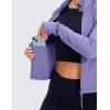 imageCRZ YOGA Butterluxe Womens Cropped Slim Fit Workout Jacket Weightless Track Athletic Full Zip Up Tops with Thumb HolesDark Lavender Purple