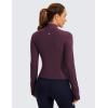 imageCRZ YOGA Butterluxe Womens Cropped Slim Fit Workout Jacket Weightless Track Athletic Full Zip Up Tops with Thumb HolesDeep Purple