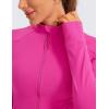 imageCRZ YOGA Butterluxe Womens Cropped Slim Fit Workout Jacket Weightless Track Athletic Full Zip Up Tops with Thumb HolesHibiscus Purple
