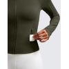 imageCRZ YOGA Butterluxe Womens Cropped Slim Fit Workout Jacket Weightless Track Athletic Full Zip Up Tops with Thumb HolesOlive Green