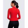imageCRZ YOGA Butterluxe Womens Cropped Slim Fit Workout Jacket Weightless Track Athletic Full Zip Up Tops with Thumb HolesRed Chili