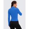 imageCRZ YOGA Butterluxe Womens Cropped Slim Fit Workout Jacket Weightless Track Athletic Full Zip Up Tops with Thumb HolesSparkle Blue