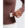 imageCRZ YOGA Butterluxe Womens Cropped Slim Fit Workout Jacket Weightless Track Athletic Full Zip Up Tops with Thumb HolesTaupe