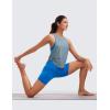 imageCRZ YOGA Pima Cotton Women Racerback Sleeveless Workout Tops Crew Neck Ruched Side Tanks Athletic Casual Loose ShirtsBelgian Blue