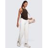 imageCRZ YOGA Pima Cotton Women Racerback Sleeveless Workout Tops Crew Neck Ruched Side Tanks Athletic Casual Loose ShirtsHot Fudge Brown