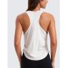 imageCRZ YOGA Pima Cotton Women Racerback Sleeveless Workout Tops Crew Neck Ruched Side Tanks Athletic Casual Loose ShirtsIce GreyWhite