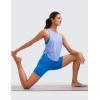 imageCRZ YOGA Pima Cotton Women Racerback Sleeveless Workout Tops Crew Neck Ruched Side Tanks Athletic Casual Loose ShirtsPeriwinkle Purple