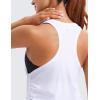 imageCRZ YOGA Pima Cotton Women Racerback Sleeveless Workout Tops Crew Neck Ruched Side Tanks Athletic Casual Loose ShirtsWhite