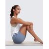 imageCRZ YOGA Pima Cotton Women Racerback Sleeveless Workout Tops Crew Neck Ruched Side Tanks Athletic Casual Loose ShirtsWhite