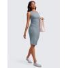 imageCRZ YOGA Womens Butterluxe Summer Sleeveless Midi Dresses Casual Work Cocktail Party Ruched Pencil BodyconBelgian Blue
