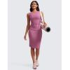 imageCRZ YOGA Womens Butterluxe Summer Sleeveless Midi Dresses Casual Work Cocktail Party Ruched Pencil BodyconVelvet Dust