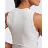 imageCRZ YOGA Cloudweight Womens Ruched Tank High Neck Workout Fitted Tops Basic Yoga Athletic Sleeveless ShirtsMilky White Bone