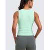 imageCRZ YOGA Cloudweight Womens Ruched Tank High Neck Workout Fitted Tops Basic Yoga Athletic Sleeveless ShirtsMint Moment