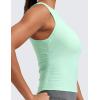 imageCRZ YOGA Cloudweight Womens Ruched Tank High Neck Workout Fitted Tops Basic Yoga Athletic Sleeveless ShirtsMint Moment
