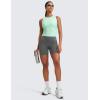 imageCRZ YOGA Cloudweight Womens Ruched Tank High Neck Workout Fitted Tops Basic Yoga Athletic Sleeveless ShirtsMint Moment