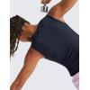 imageCRZ YOGA Cloudweight Womens Ruched Tank High Neck Workout Fitted Tops Basic Yoga Athletic Sleeveless ShirtsTrue Navy