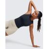 imageCRZ YOGA Cloudweight Womens Ruched Tank High Neck Workout Fitted Tops Basic Yoga Athletic Sleeveless ShirtsTrue Navy