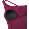 imageCRZ YOGA One Shoulder Tankini Tops for Women Ruched Bathing Suits Tummy Control Adjustable Swimsuit Only No Bottom PaddedFuchsia
