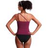 imageCRZ YOGA One Shoulder Tankini Tops for Women Ruched Bathing Suits Tummy Control Adjustable Swimsuit Only No Bottom PaddedFuchsia
