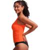 imageCRZ YOGA One Shoulder Tankini Tops for Women Ruched Bathing Suits Tummy Control Adjustable Swimsuit Only No Bottom PaddedHoney Orange
