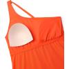 imageCRZ YOGA One Shoulder Tankini Tops for Women Ruched Bathing Suits Tummy Control Adjustable Swimsuit Only No Bottom PaddedHoney Orange