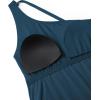 imageCRZ YOGA One Shoulder Tankini Tops for Women Ruched Bathing Suits Tummy Control Adjustable Swimsuit Only No Bottom PaddedInsignia Blue