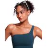 imageCRZ YOGA One Shoulder Tankini Tops for Women Ruched Bathing Suits Tummy Control Adjustable Swimsuit Only No Bottom PaddedInsignia Blue