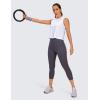 imageCRZ YOGA Pima Cotton High Neck Cropped Tank Tops for Women Soft Crop Workout Athletic Yoga Basic Sleeveless ShirtsWhite
