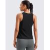 imageCRZ YOGA Pima Cotton Scoop Neck Tank Racerback Workout Tops for Women Soft Casual Basic Sleeveless ShirtsBlack