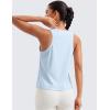 imageCRZ YOGA Pima Cotton Scoop Neck Tank Racerback Workout Tops for Women Soft Casual Basic Sleeveless ShirtsBlue Linen