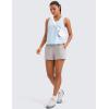 imageCRZ YOGA Pima Cotton Scoop Neck Tank Racerback Workout Tops for Women Soft Casual Basic Sleeveless ShirtsBlue Linen