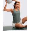 imageCRZ YOGA Pima Cotton Scoop Neck Tank Racerback Workout Tops for Women Soft Casual Basic Sleeveless ShirtsGrey Sage