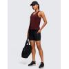 imageCRZ YOGA Pima Cotton Scoop Neck Tank Racerback Workout Tops for Women Soft Casual Basic Sleeveless ShirtsRed Merlot