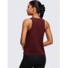 imageCRZ YOGA Pima Cotton Scoop Neck Tank Racerback Workout Tops for Women Soft Casual Basic Sleeveless ShirtsRed Merlot