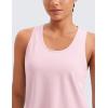 imageCRZ YOGA Pima Cotton Scoop Neck Tank Racerback Workout Tops for Women Soft Casual Basic Sleeveless ShirtsStrawberry Pink